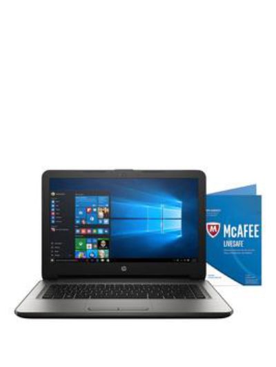 Hp 14-Am003Na Intel&Reg; Pentium&Reg;, 4Gb Ram, 1Tb Hard Drive, 14 Inch Laptop With Mcafee Livesafe - Silver